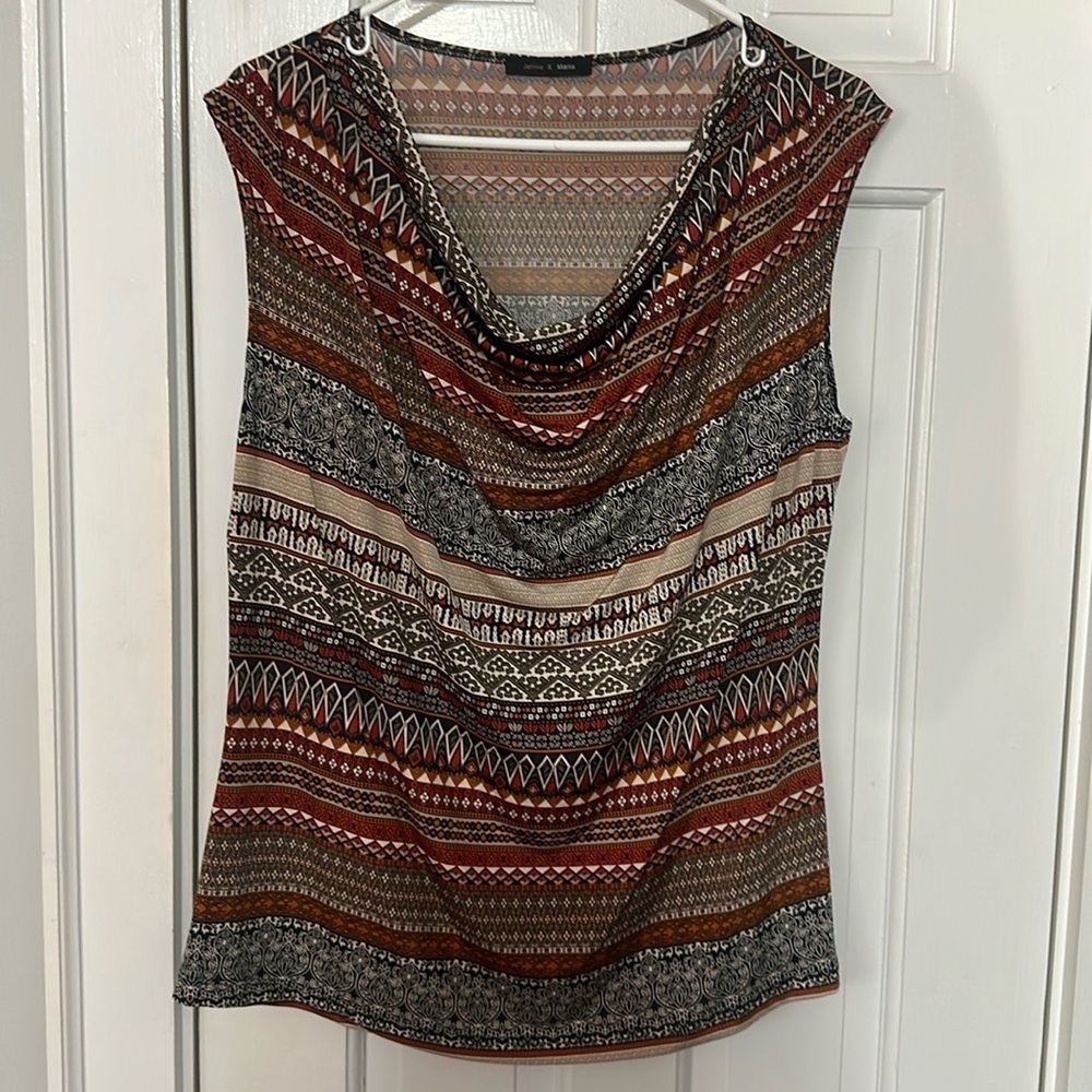 JENNIE & MARLIS Sleeveless Cowl Neck Top - XL